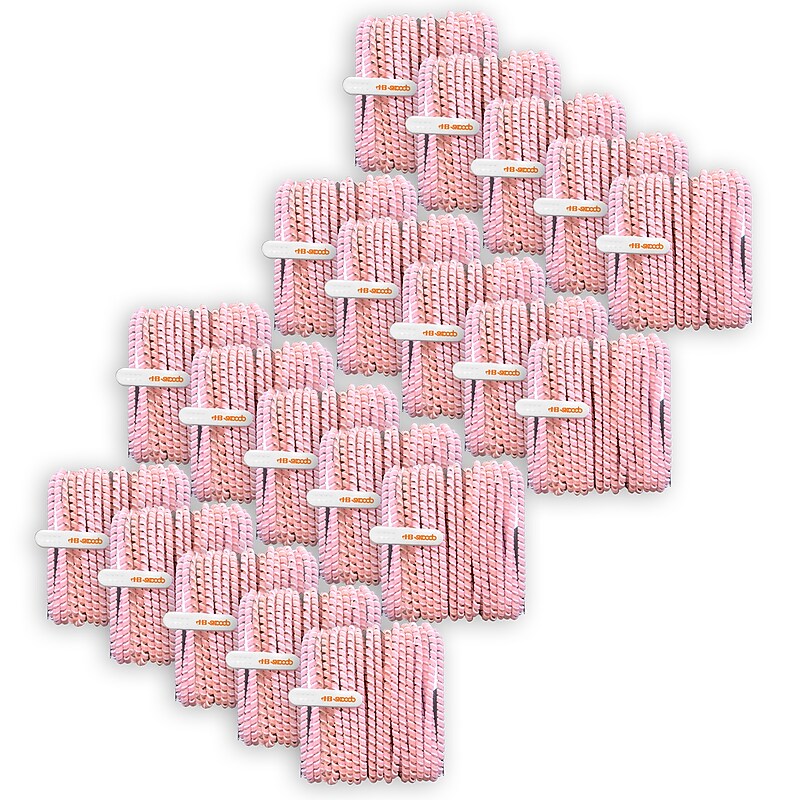 HamiltonBuhl Skooob Tangle Free Earbud Covers, Light Pink/White, 20/Pack (HECSKBPNKW-20) image 1