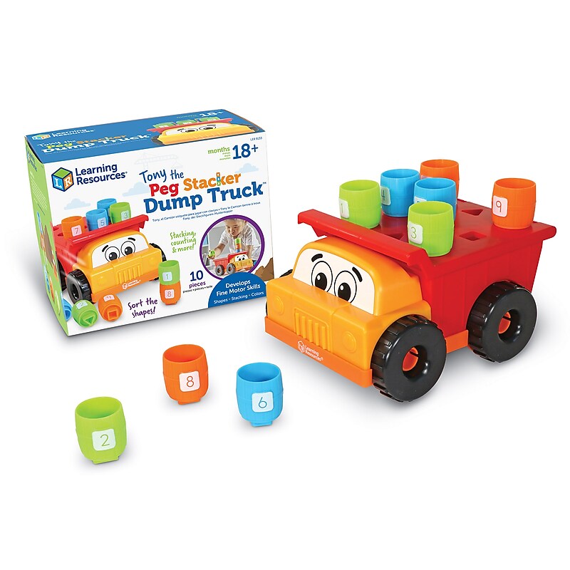 Learning Resources Tony the Peg Stacker Dump Truck (LER9133) image 1
