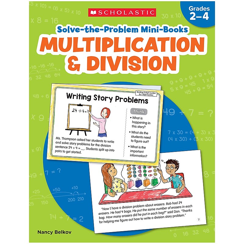 Scholastic Grades 2-4 Solve-the-Problem Mini Books: Multiplication & Division Workbook image 1