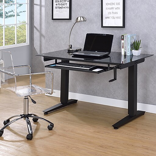 Techni Mobili 48" Adjustable Standing Desk, Black (RTA3836SUBK) Staples