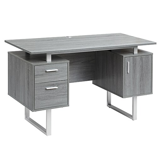 Techni Mobili Modern Office Desk with Storage, Gray (RTA7002GRY) at Staples