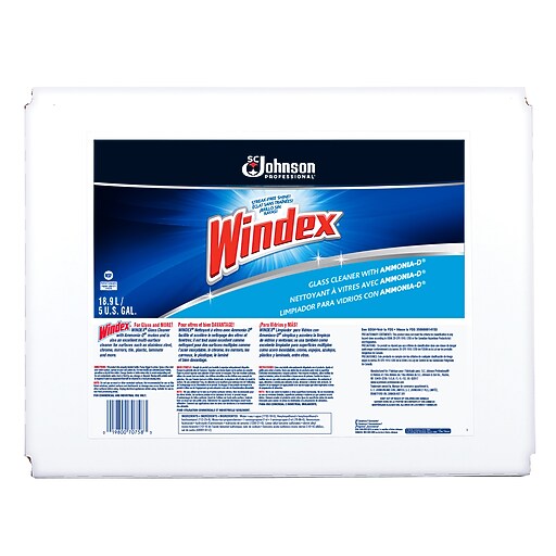 Windex® Powerized Formula Glass/Surface Cleaner, Unscented, 5 gal Bag