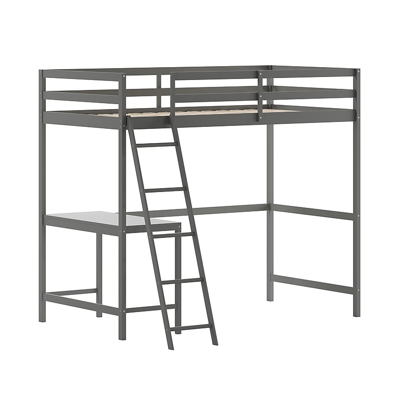 Flash Furniture Riley Loft Bed Frame with Desk, Twin (MHLBD5LGYT) image 1