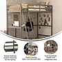 Flash Furniture Riley Loft Bed Frame with Desk, Twin (MHLBD5LGYT)~#|#~sp215338181_sc7
