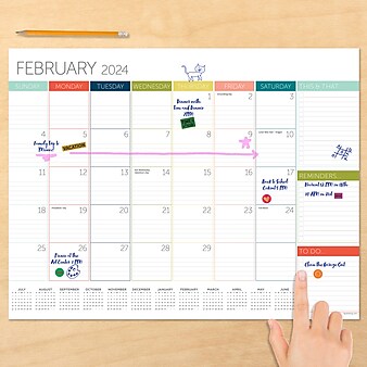 2024 TF Publishing 12" x 17" Rainbow Blocks Medium Desk Pad Monthly Blotter Calendar (24-8510)