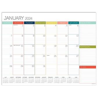 2024 TF Publishing 12" x 17" Rainbow Blocks Medium Desk Pad Monthly Blotter Calendar (24-8510)