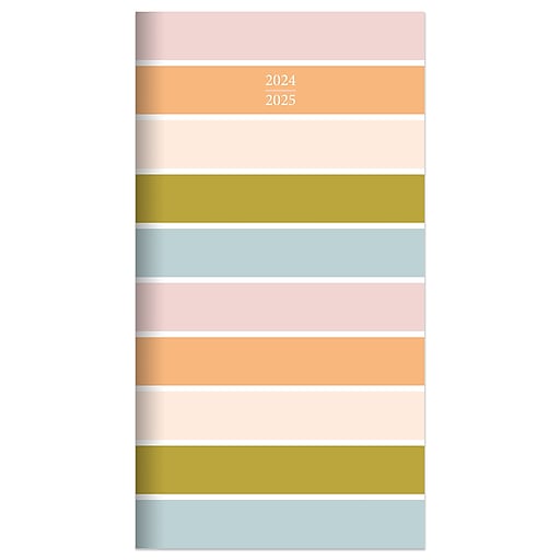 20242025 TF Publishing 6.5" x 3.5" Preppy Pastel Small Monthly Pocket
