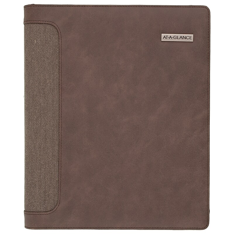 Day Runner Harrison 8.5" x 11" Weekly & Monthly Personal Organizer, Faux Leather Cover, Brown (307-0304) image 1