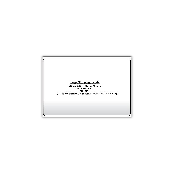 Brother DK-1247 Large Shipping Paper Labels, 6-4/10