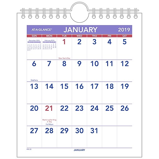 Shop Staples For AT A GLANCE Mini Monthly Wall Calendar 12 Months