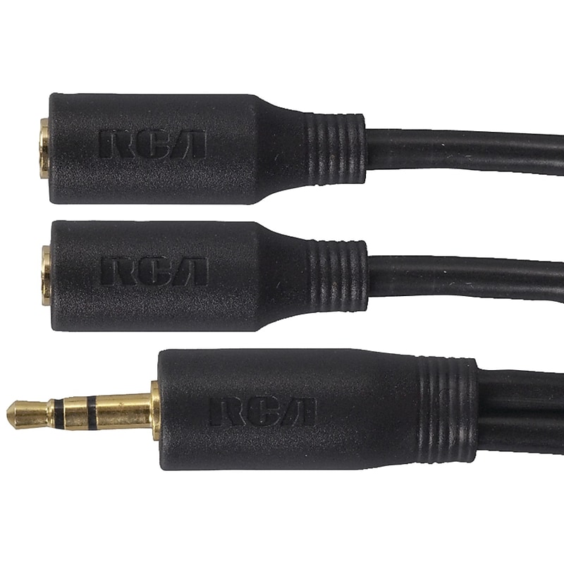 RCA AH202DR 3.5mm Stereo Headphone Y-Adapter image 1