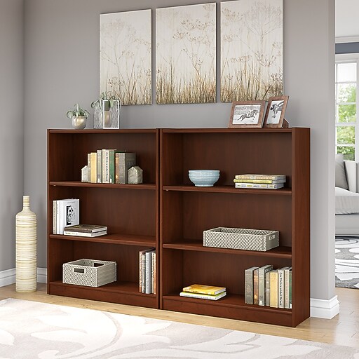 Bush Furniture Universal 3 Shelf Bookcase, Hansen Cherry (WL1247403
