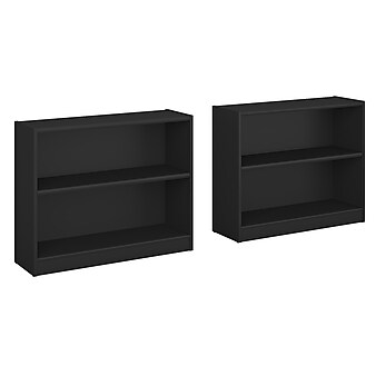 Bush Furniture Universal 30"H 2-Shelf Bookcase, Classic Black, Set of 2 (UB001BL)