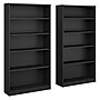 Bush Furniture Universal Tall 5 Shelf 72"H Bookcase, Classic Black, Set of 2 (UB003BL)~#|#~sp21569033_sc7