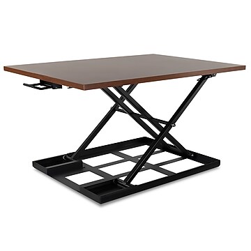 Mount-It! 17" Height-Adjustable Sit Stand Desk Converter, Brown (MI-7929-BRN)