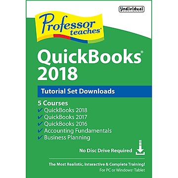 Individual Software Professor Teaches QuickBooks 2018 Tutorial Set Downloads for Windows, 1 User, Download (PZSA3EQF2YJHE7B)