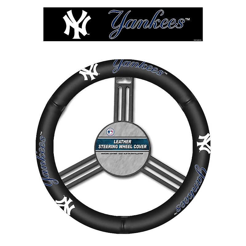 MLB New York Yankees Leather Steering Wheel Cover (023245681100) image 1