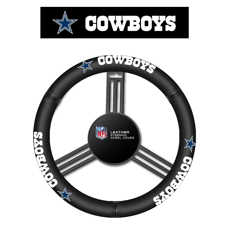NFL Dallas Cowboys Leather Steering Wheel Cover (023245981033) image 1