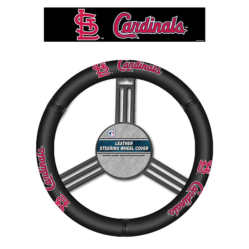 MLB St Louis Cardinals Leather Steering Wheel Cover (023245681247) image 1