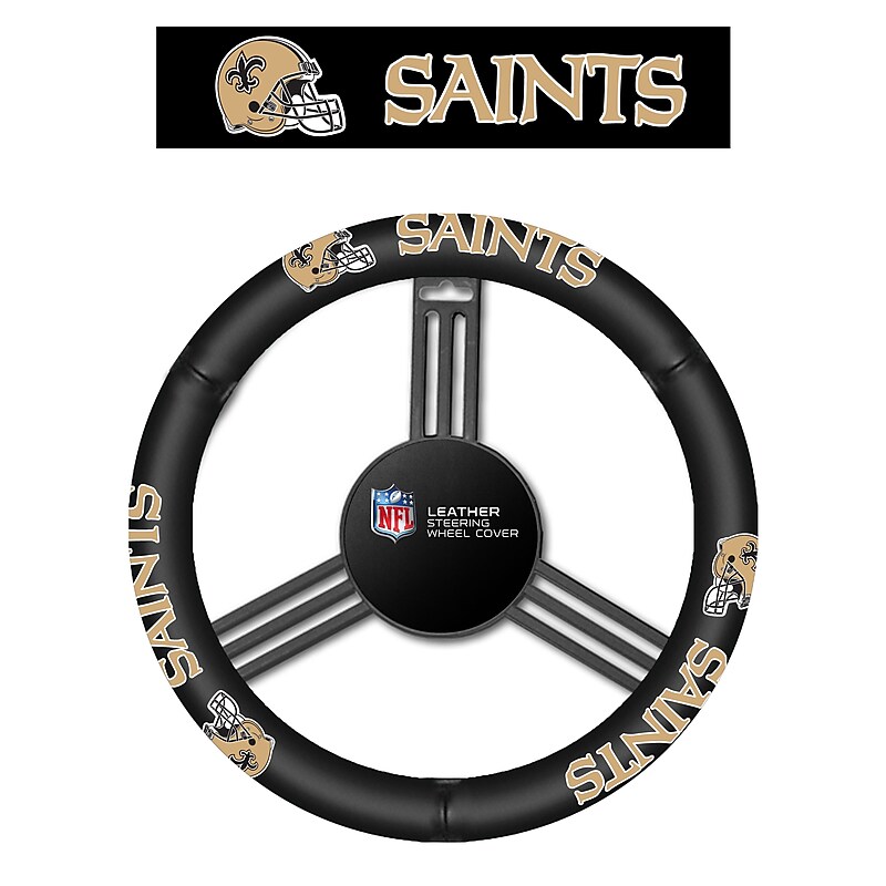 NFL New Orleans Saints Leather Steering Wheel Cover (023245981262) image 1