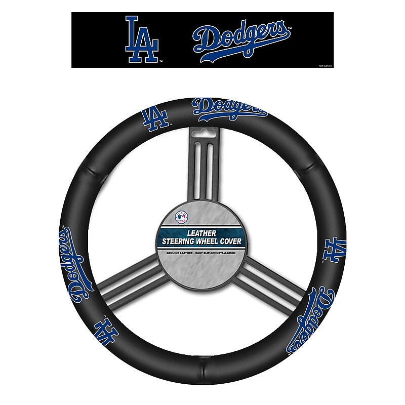 MLB Los Angeles Dodgers Leather Steering Wheel Cover (023245681193) image 1