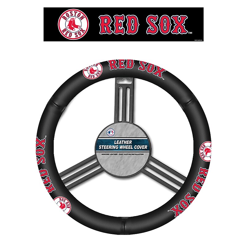 MLB Boston Red Sox Leather Steering Wheel Cover (023245681025) image 1