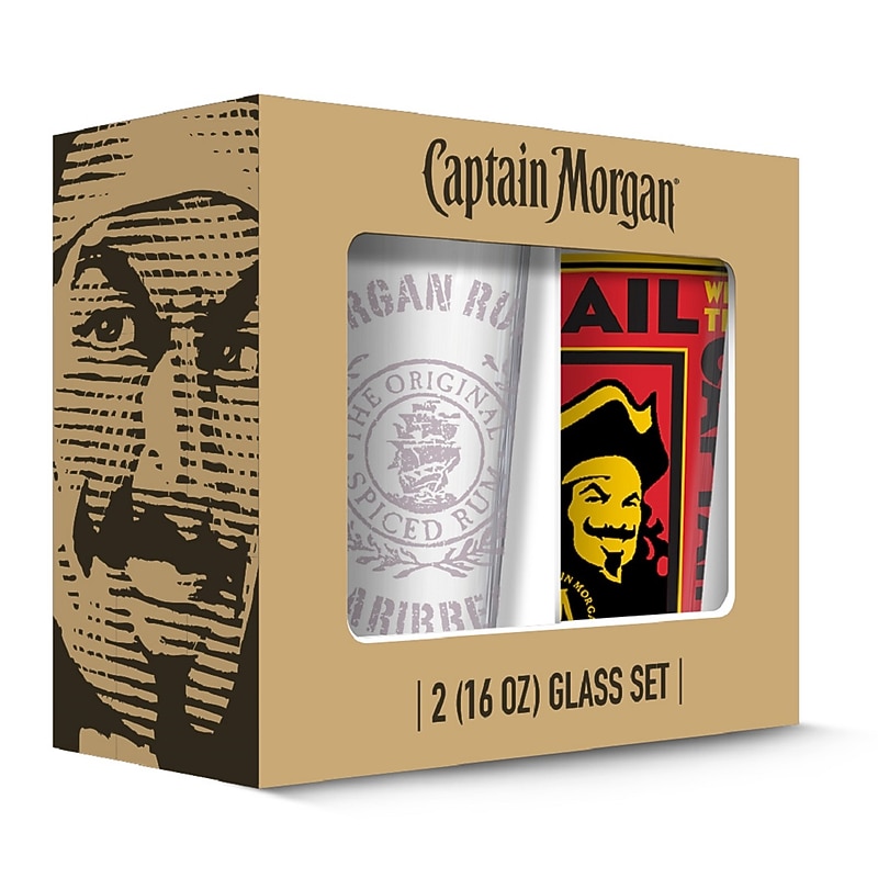 Captain Morgan Poster Pub Glass, 2 Pack (190443001402) image 1