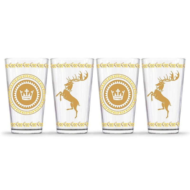 Game of Thrones Baratheon Pint Glass, 4 Pack (888568550874) image 1