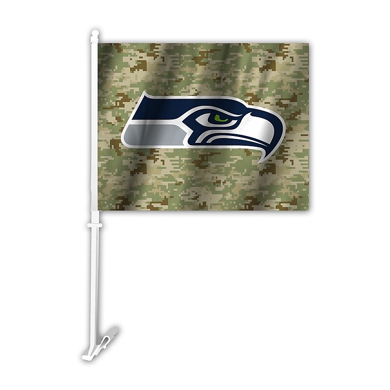 NFL Seattle Seahawks Camo Car Flag (023245991148) image 1
