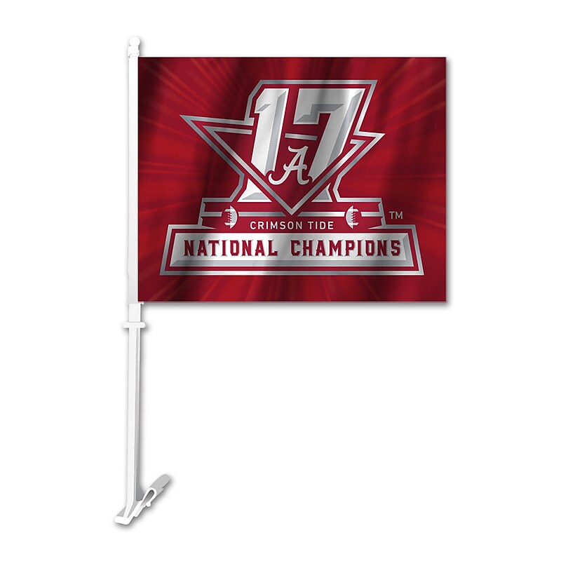 NCAA Alabama Crimson Tide National Champions 2017 Car Flag (023245477604) image 1