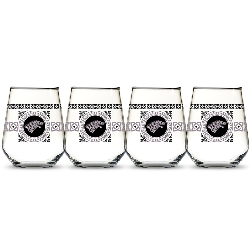 Game of Thrones Stark Stemless Wine Glass, 4 Pack (888568550713) image 1