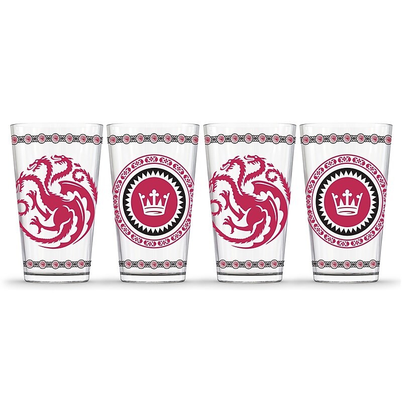 Game of Thrones Targaryen Pint Glass, 4 Pack (888568550669) image 1