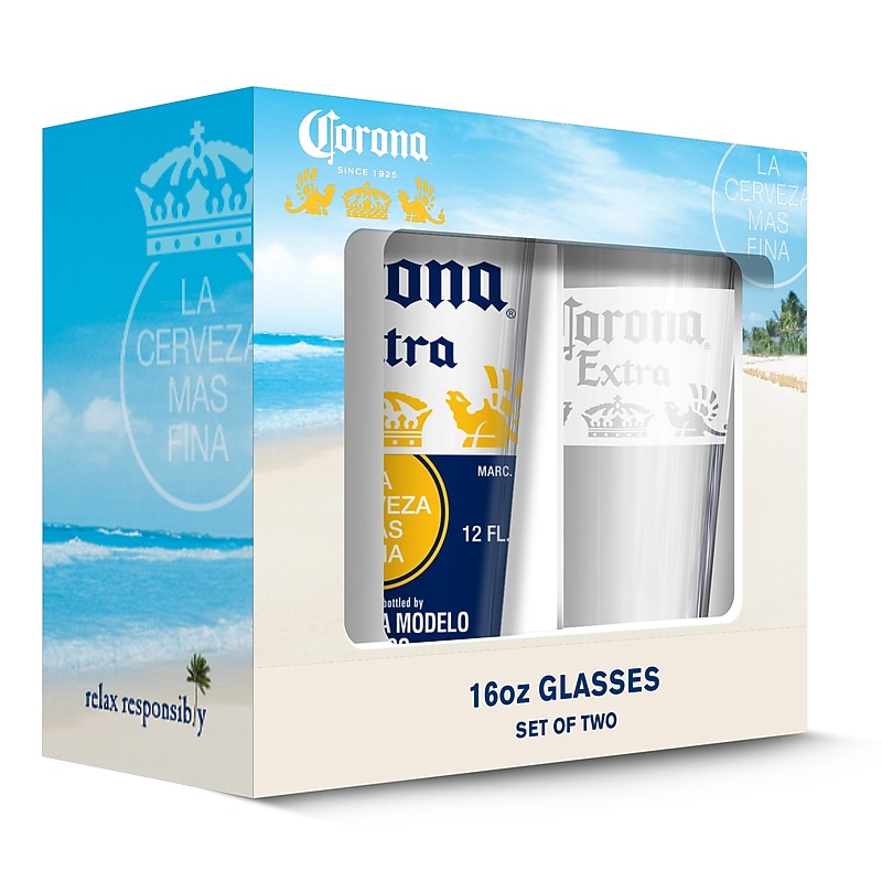 Corona Crown and White Band Pub Glass, 2 Pack (190443001433) image 1