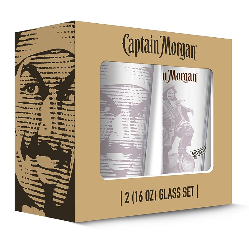 Captain Morgan Tonal Pub Glass, 2 Pack (190443000436) image 1