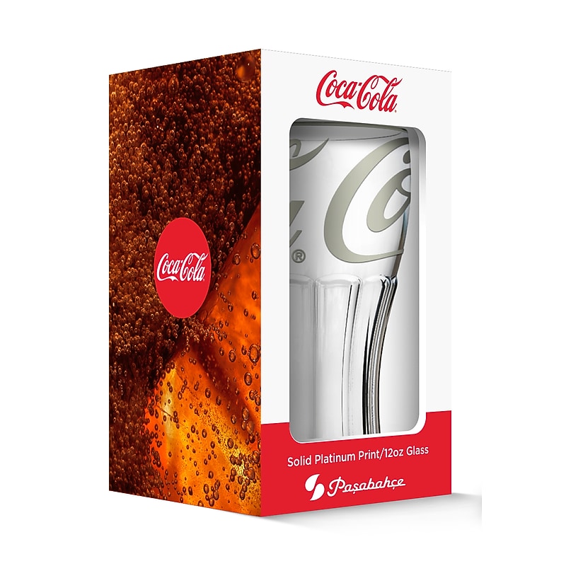 Coca Cola Platinum Print Glass with Platinum Rim (190443001372) image 1