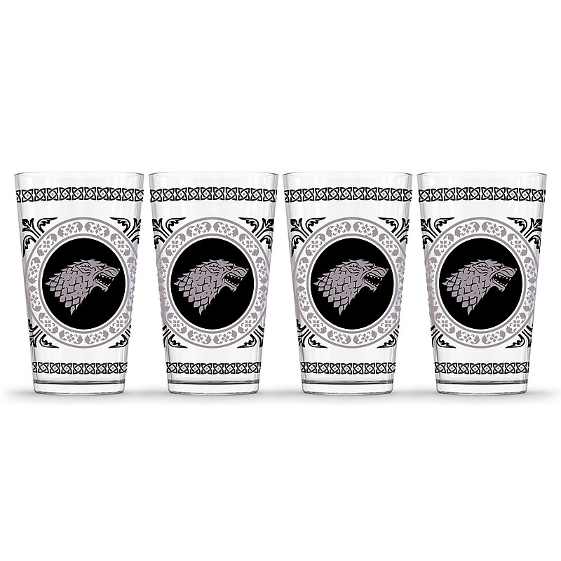 Game of Thrones Stark Pint Glass, 4 Pack (888568550683) image 1