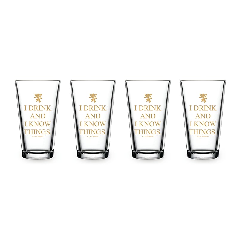 Game of Thrones I Drink & I Know Things Pint Glass, 4 Pack (888568551024) image 1