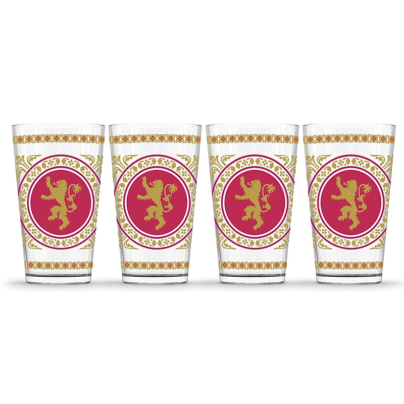 Game of Thrones Lannister Pint Glass, 4 Pack (888568550812) image 1