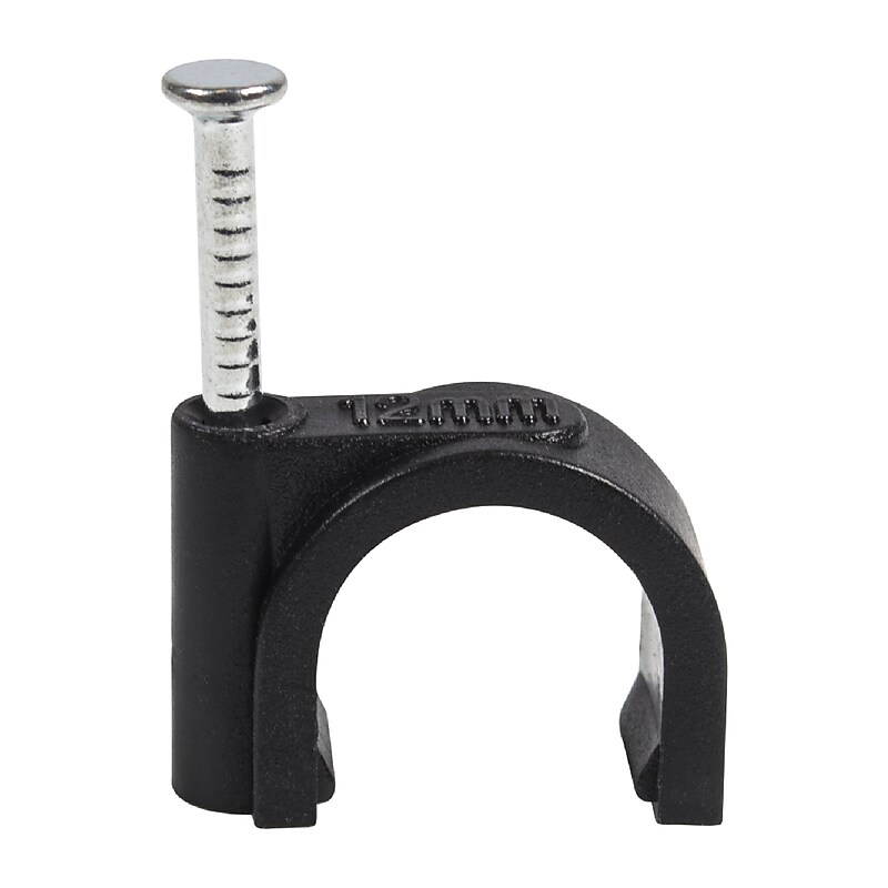 QualGear CC12-B-100-P 12mm Cable Clip 100/Pack image 1