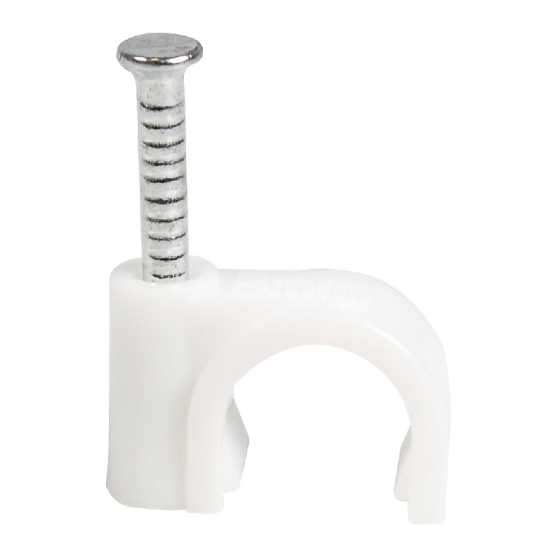 QualGear CC8-W-100-P 8mm Cable Clip 100/Pack image 1