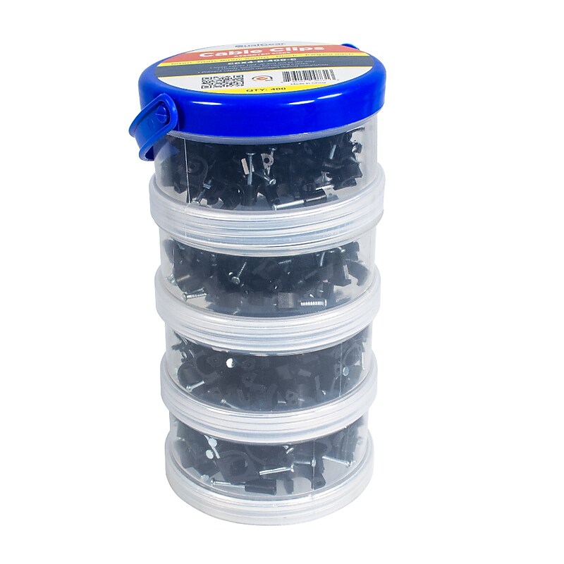 QualGear CCX4-B-400-C 6mm, 7mm, 8mm, 10mm Cable Clips 400/Pack image 1