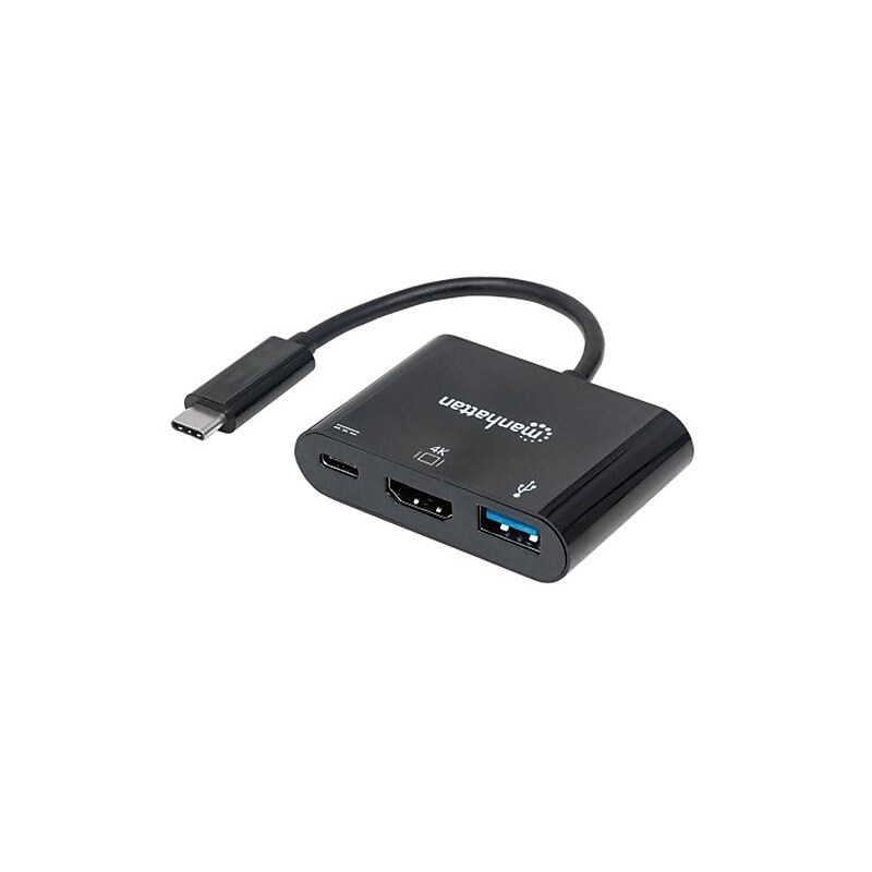 Manhattan® SuperSpeed 152037 USB-C to HDMI Docking Converter, Black image 1