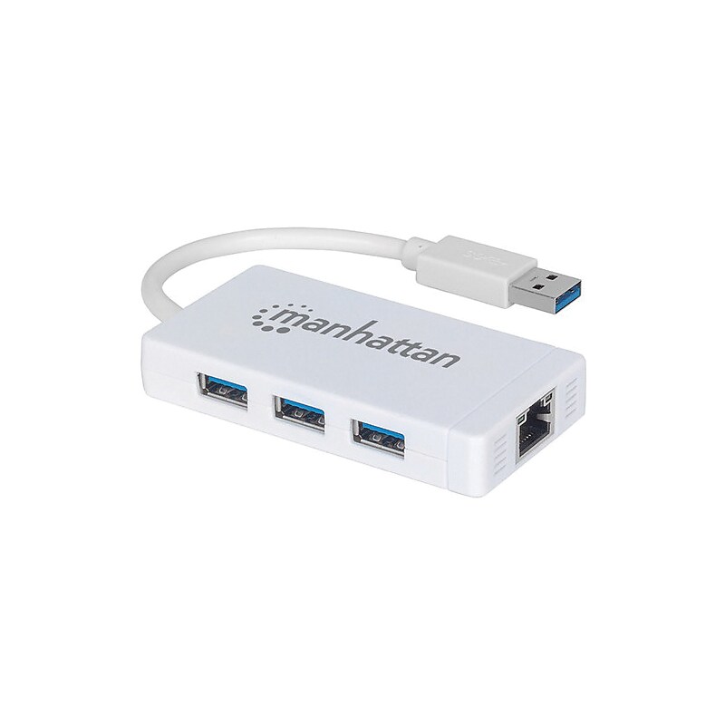 Manhattan 3-Port USB 3.0 Hub, White (507578) image 1