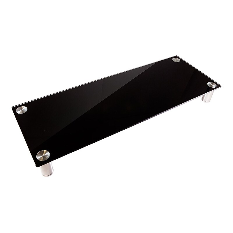Monoprice Large Multimedia Desktop Monitor Stand, Black Glass (116359) image 1