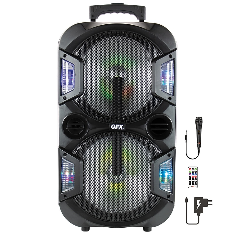 QFX 10-In. Portable Bluetooth Party Sound System, 2-Pack, Black (PBX-210) image 1
