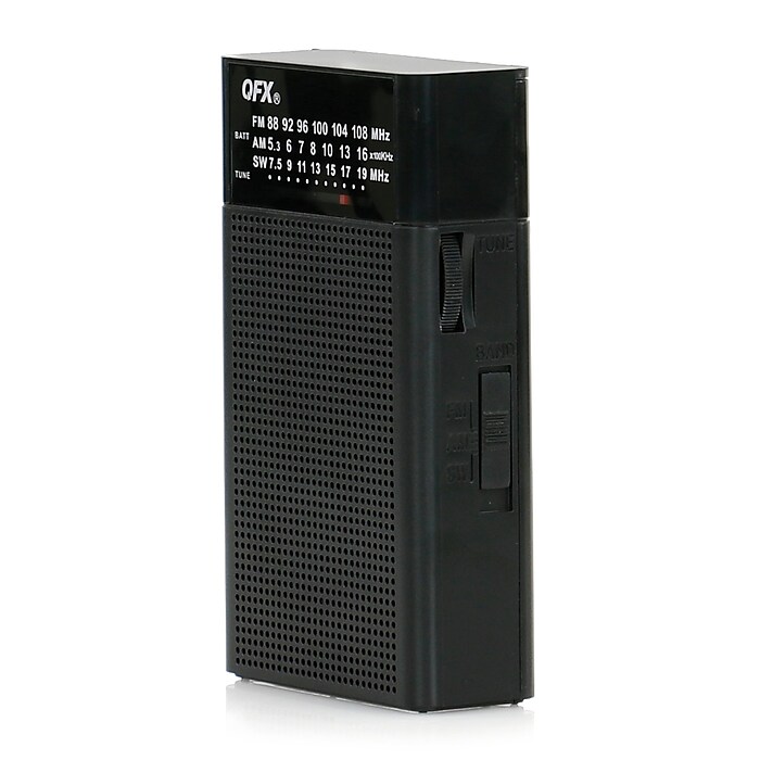 QFX AM/FM/Shortwave 3-Band Radio, Black (R-35) | Staples