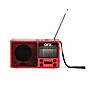 QFX Portable AM/FM/Shortwave Radio with Bluetooth, Flashlight & Solar Panel, Red (R-37)~#|#~sp217025053_sc7
