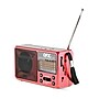 QFX Portable AM/FM/Shortwave Radio with Bluetooth, Flashlight & Solar Panel, Red (R-37)~#|#~sp217025058_sc7