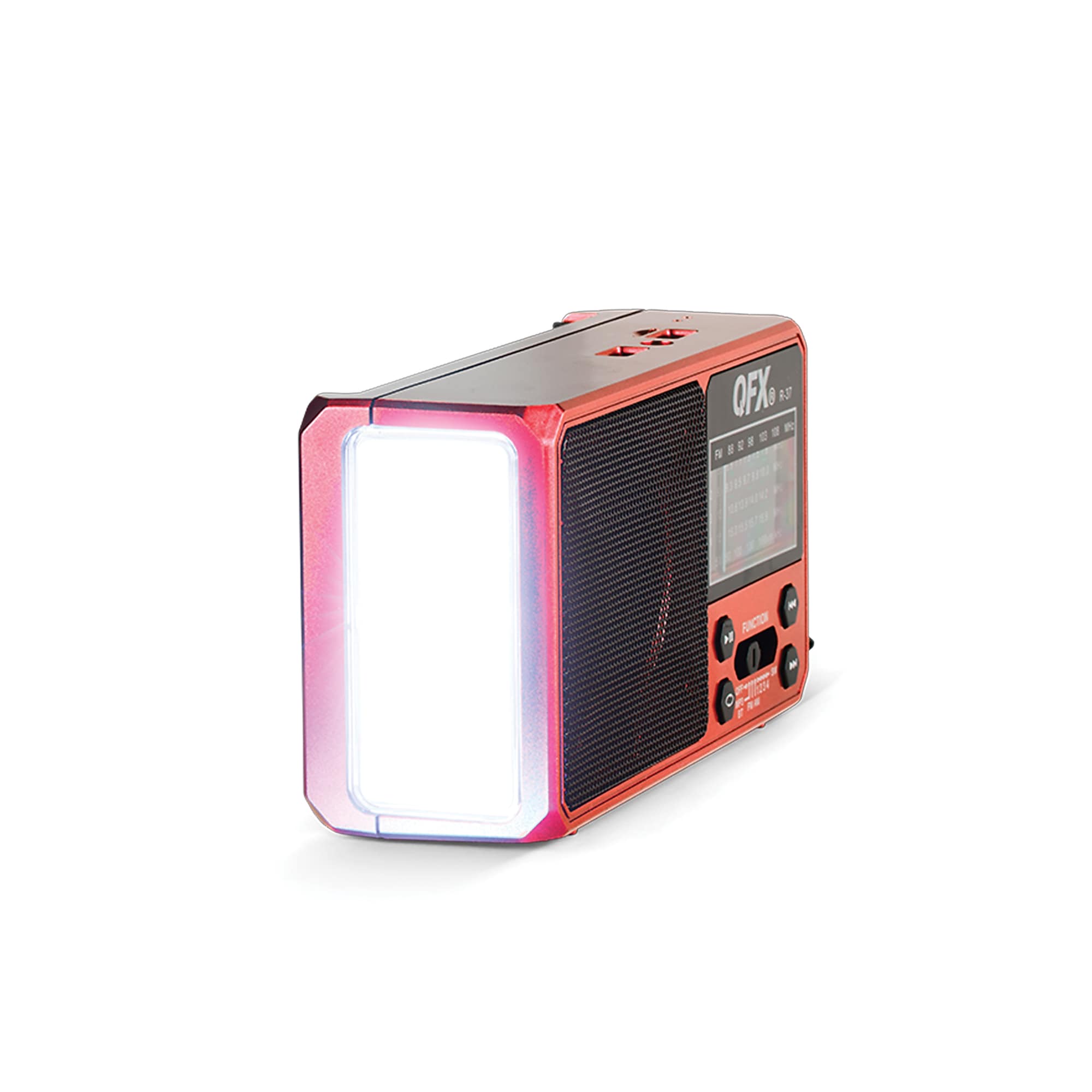 QFX Portable AM/FM/Shortwave Radio with Bluetooth, Flashlight & Solar Panel, Red (R-37) Sansujyuku sansujyuku.com