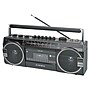 Audiobox Wireless Bluetooth 10-Watt Portable Cassette Player & Recorder Boombox with 3-Band Radio, Black (RXC-25BTBLK)~#|#~sp217238695_sc7